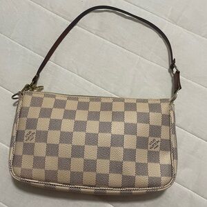 Louis Vuitton Damier Azur Mini Shoulder Bag in Beige and Brown